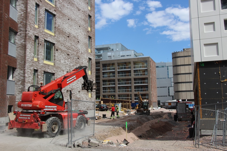 Jätkäsaaren rakennustyömaata. Kuva: Helsingin kaupunki Kuvaaja: Aamos Rantala