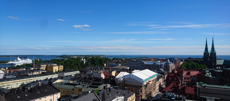 Viistokuva Helsingin keskustasta